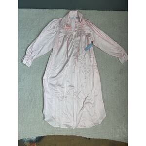 Erica Taylor Nightgown Small Long Sleeved Pink Gown Grandma Chic Vintage NWT